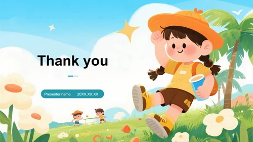 可爱手绘插画风我的暑假生活假期学习记录主题模板