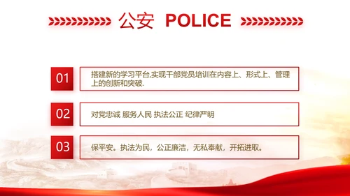 红色党建公安警察派出所年终总结汇报PPT模板