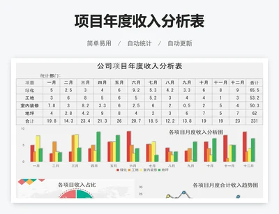 项目年度收入分析表