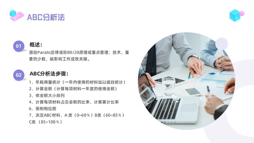 紫色简约物料管理PPT模板宣传PPT动态PPT
