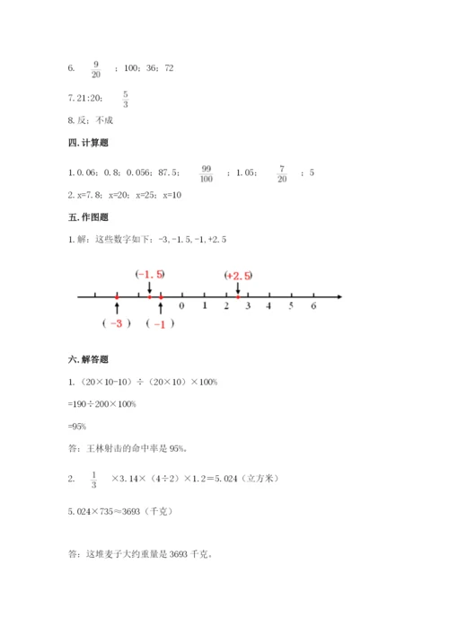 人教版六年级下册数学期末测试卷及完整答案（夺冠）.docx