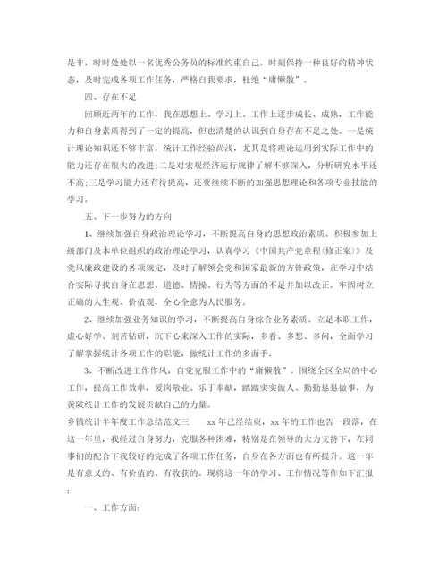 精编之乡镇统计半年度工作总结范文.docx