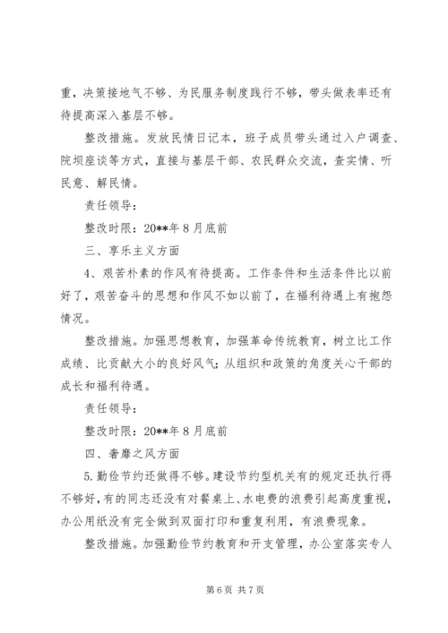 领导班子四风整改方案.docx