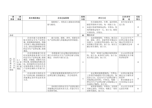 公司安全生产标准化自评表.docx