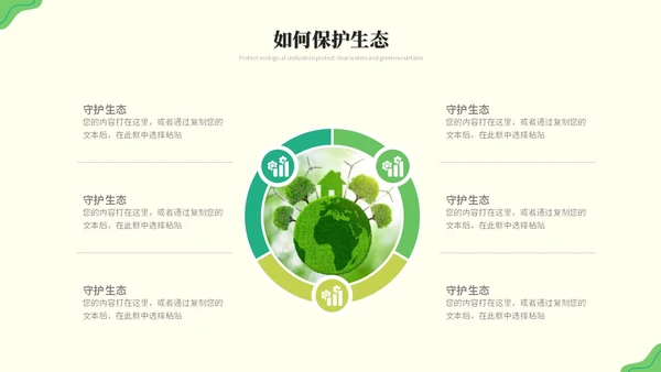 绿色清新简约生态文明节能环保低碳出行保护环境PPT模板