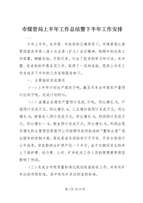 市煤管局上半年工作总结暨下半年工作安排.docx