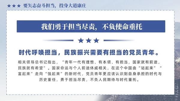 蓝色政党做一名新时代优秀的青年党员党课PPT党建
