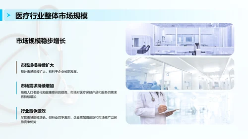 蓝色商务现代医疗保健行业年终总结PPT模板