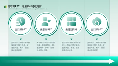简约风绿色PPT流程页