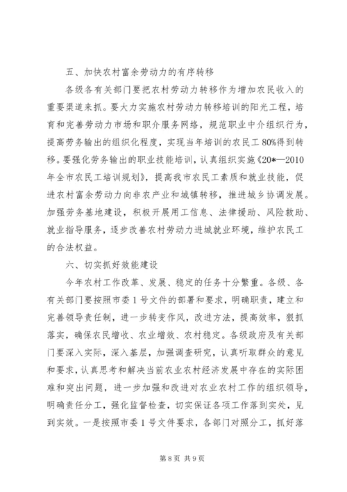 农业形势分析会讲话（市）.docx