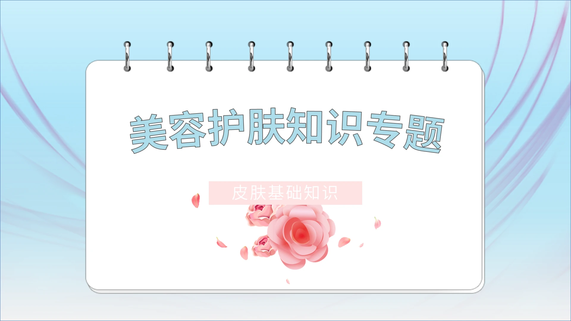 粉色蓝色简约美容护肤知识专题PPT