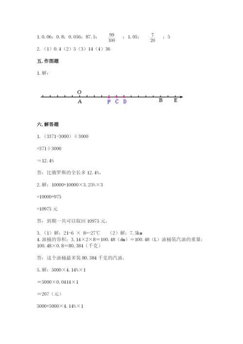 六年级下册数学期末测试卷含完整答案（精选题）.docx