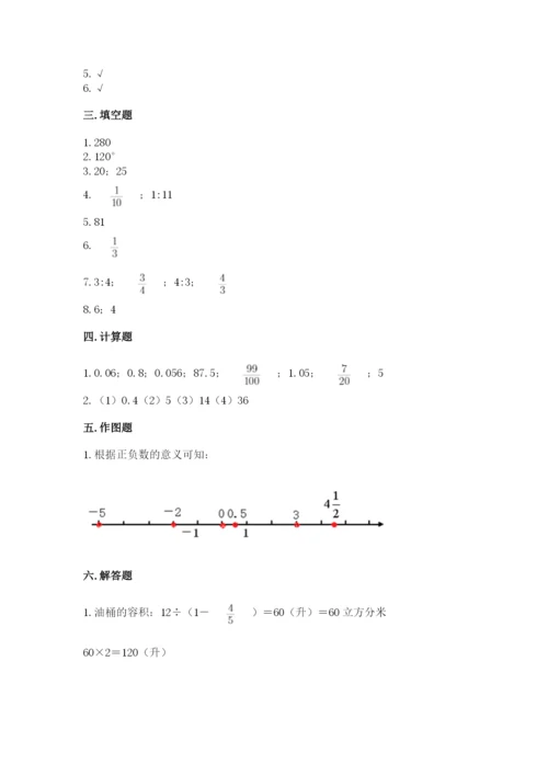 丽水市六年级下册数学期末测试卷（全优）.docx