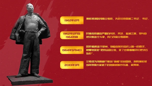 教学焦裕禄精神党员教学PPT模板