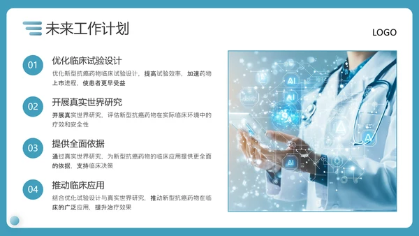 蓝色商务风医疗新型抗癌药物研发PPT