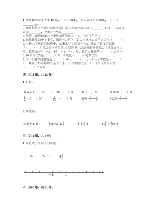 人教版数学六年级下册试题期末模拟检测卷有答案.docx