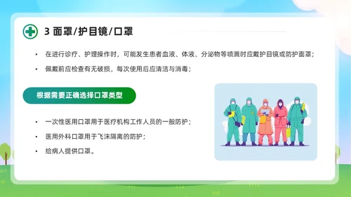 清新展板风简约增强防护意识实施标准预防会议报告PPT模板