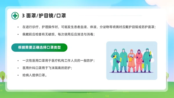 清新展板风简约增强防护意识实施标准预防会议报告PPT模板