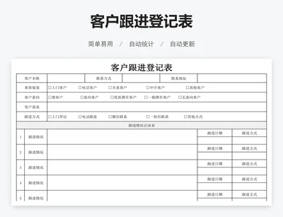 客户跟进登记表