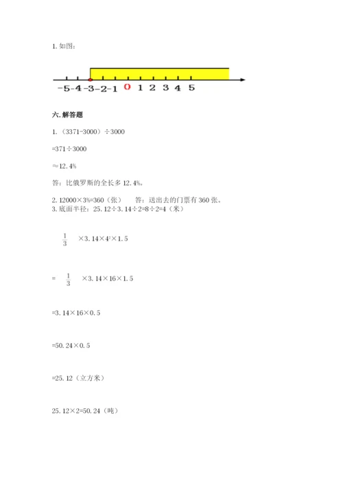 六年级下册数学期末测试卷及一套参考答案.docx