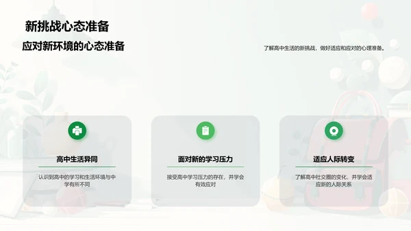 高中新生成功适应攻略PPT模板