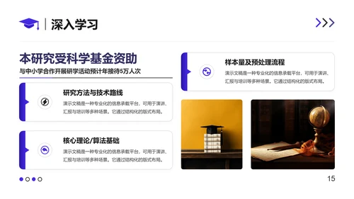 长春花蓝简约风通用学习总结PPT模板