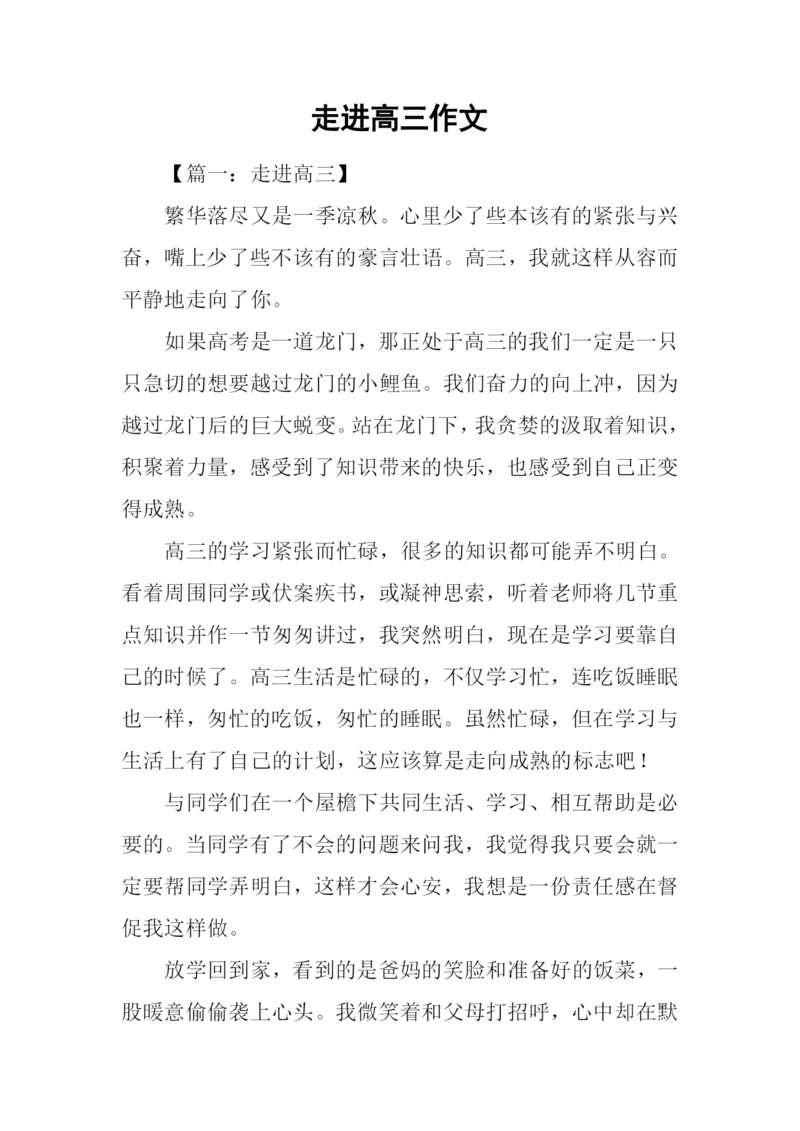 走进高三作文.docx