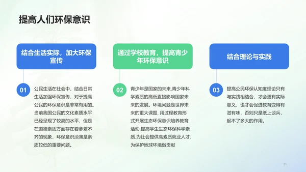 绿色环保主题教育培训课件PPT