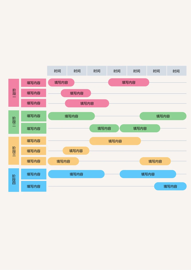 彩色简约时间轴思维导图