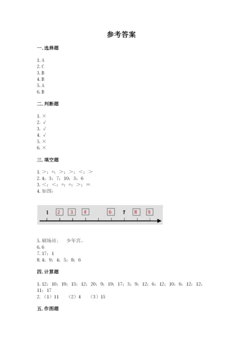 人教版数学一年级上册期末测试卷带答案（模拟题）.docx