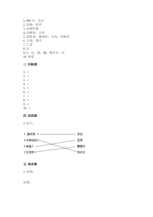 五年级上册道德与法治第四单元骄人祖先 灿烂文化测试卷精品【突破训练】.docx