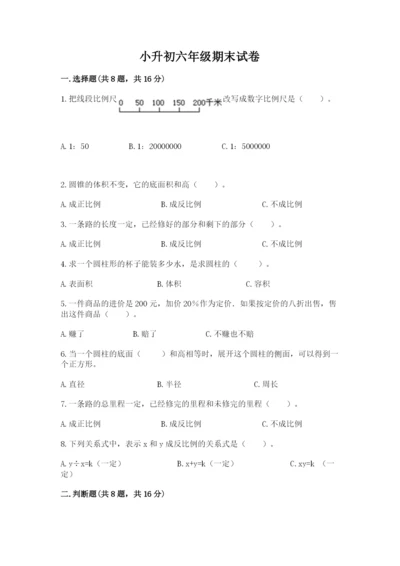 小升初六年级期末试卷含答案【培优b卷】.docx