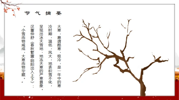 中国传统节气大寒通用PPT模板