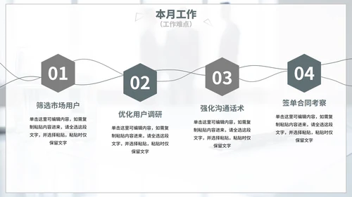 简约实景月度工作总结汇报PPT模板