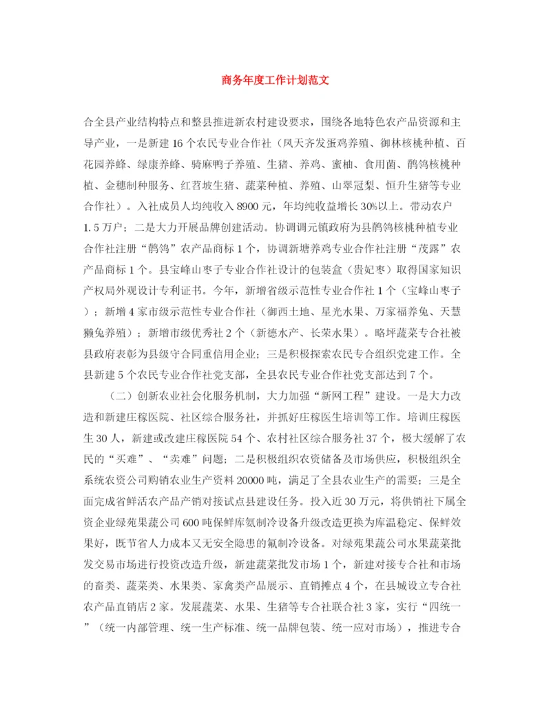 精编之商务年度工作计划范文.docx