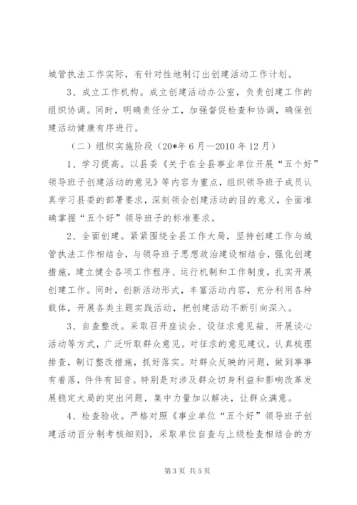 城管局领导班子创建活动方案.docx