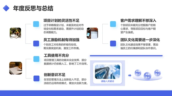 蓝色商务风项目经理年终述职汇报PPT模板