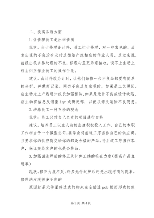 关于公司各部门问题点及改善建议 (4).docx