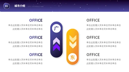 广东印象介绍霓虹夜景通用PPT模板