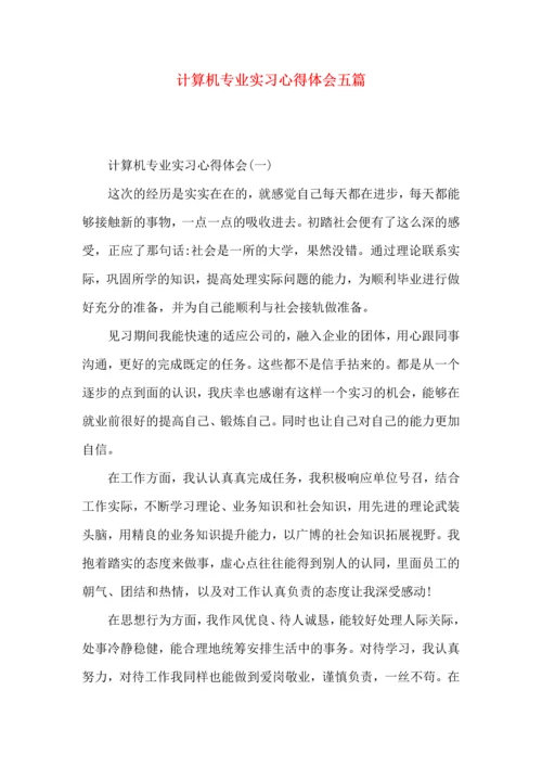 计算机专业实习心得体会五篇.docx