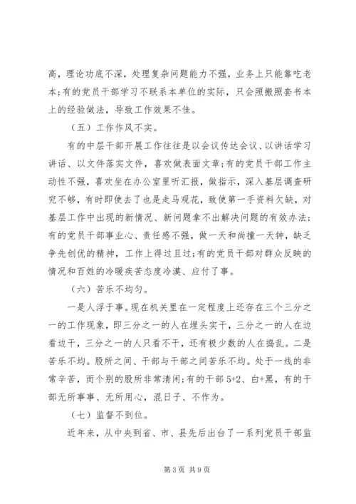 机关党员干部作风问题及措施.docx