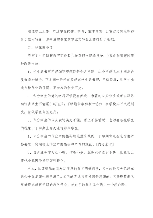 班主任个人的工作总结