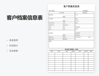 客户档案信息表