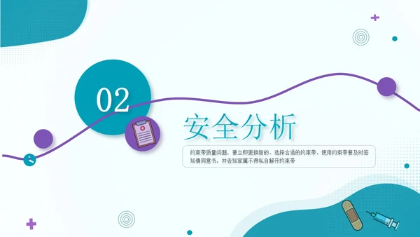 蓝色流线行简约风护理警示教育PPT模板