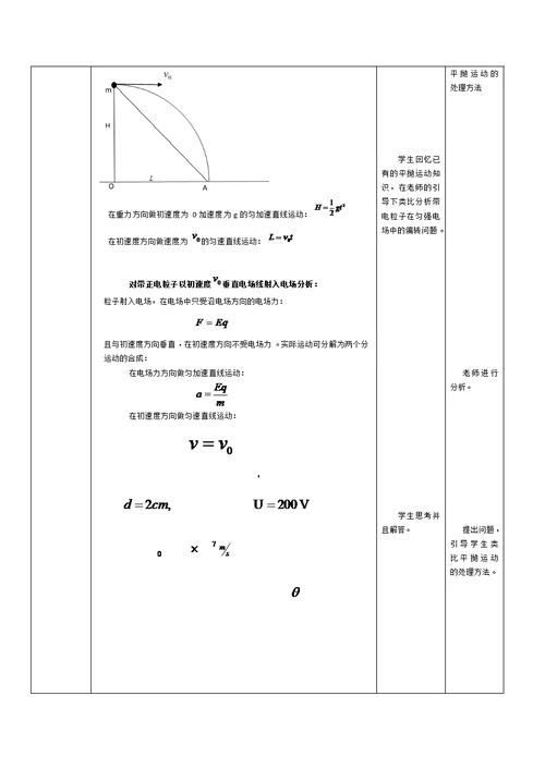 带电粒子在电场中的运动教学设计