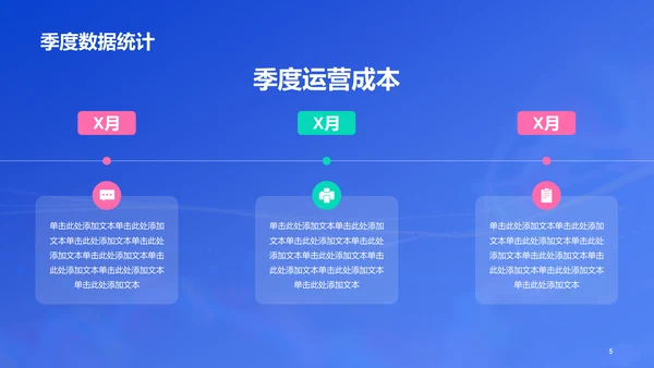 蓝色季度财务分析报告PPT