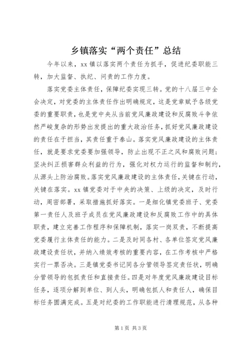 乡镇落实“两个责任”总结.docx