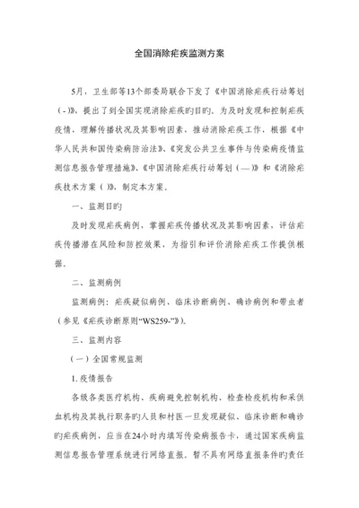 全国消除疟疾监测专题方案.docx