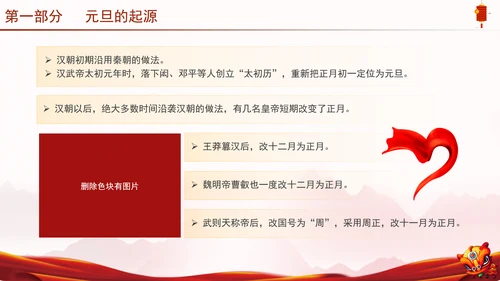 中国传统节日元旦的起源历史专题党课PPT