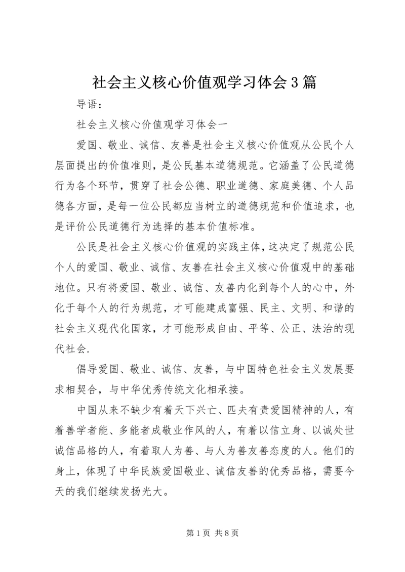 社会主义核心价值观学习体会3篇.docx